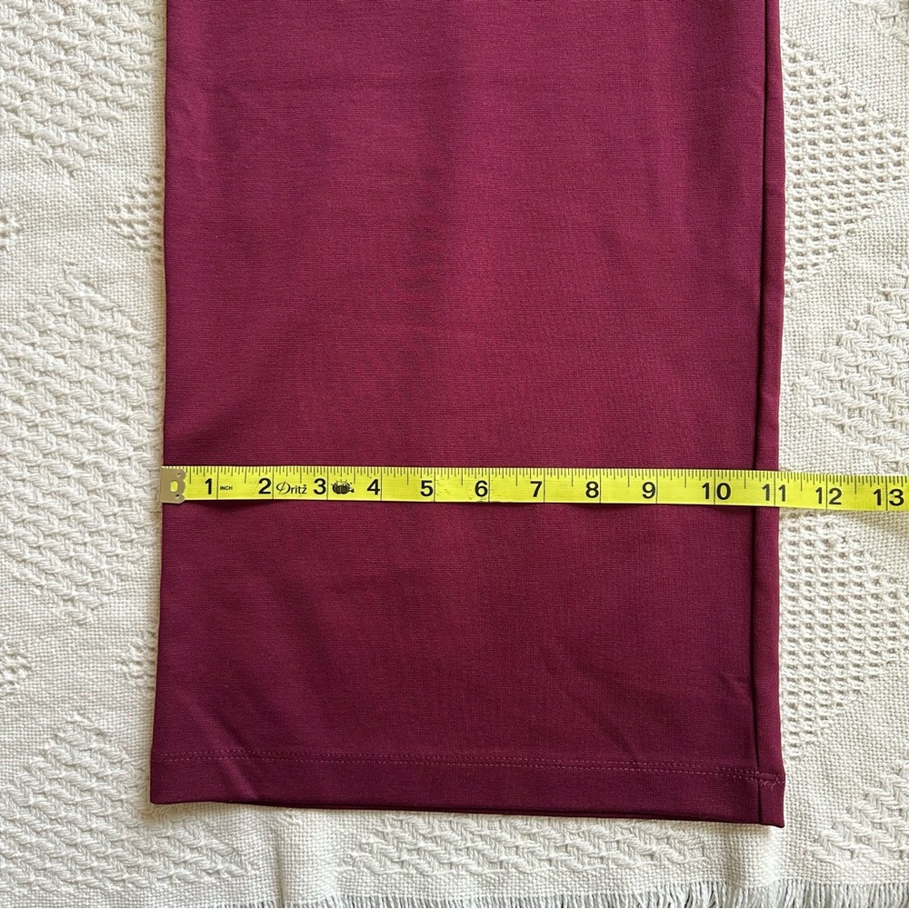 Dear Scarlett Magic High Waist Wide Leg Wine Pants-S-Business Chic Office Siren - Picture 9 of 9